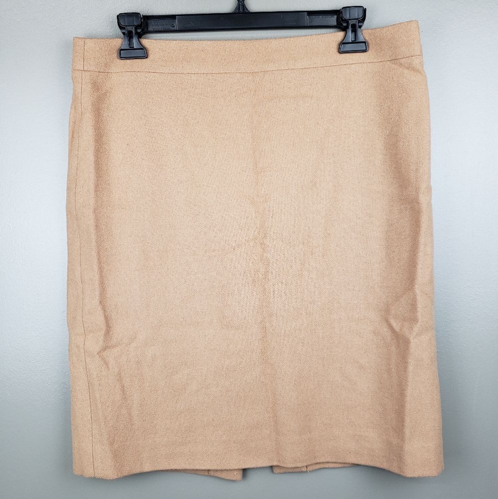 J.Crew Factory The Pencil Skirt Womens Size 10 Tan 70% Wool 2013 Lined